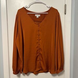 Burnt Orange silky blouse from Target